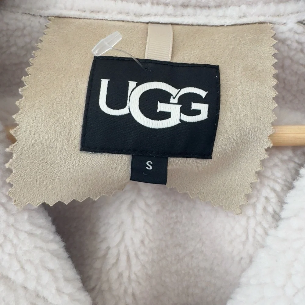 NEW!! UGG  Coat in Cream and Tan Vegan - Picture 7 of 10